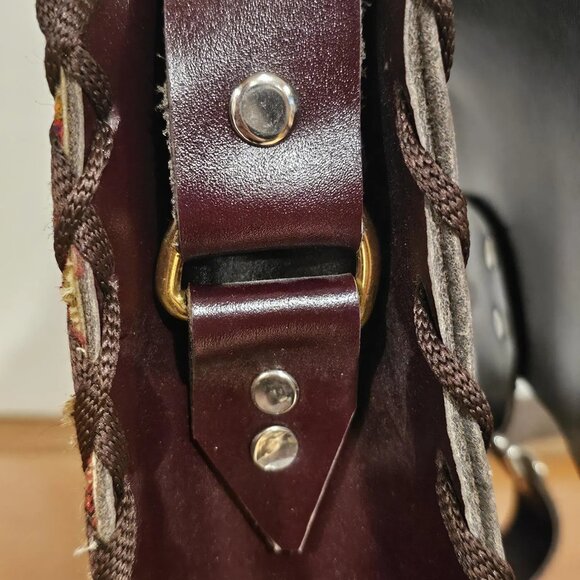 Vintage Leather Boho Woven Purse - Picture 5 of 10